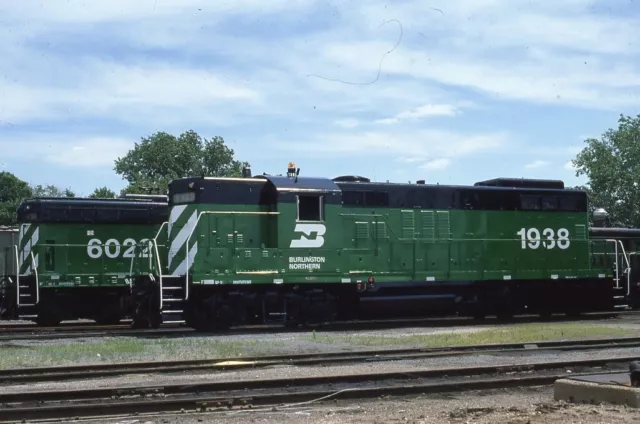 BN BURLINGTON NORTHERN Railroad Train Locomotive 1938 MINNEAPOLIS MN Photo Slide
