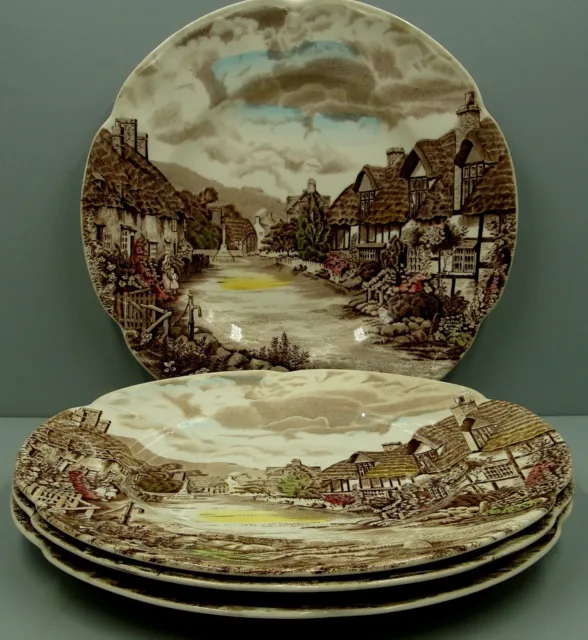 Johnson Brothers Olde English Countryside Brown Multi Dinner Plate SET OF 4