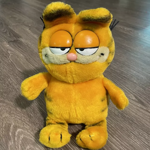 GARFIELD THE CAT VINTAGE Plush 9” Sitting 1981 80s Stuffed Toy Fun