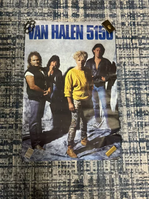 Vintage 1986 Van Halen 5150 Poster 35x23 Sammy Hagar Heavy Metal Made In USA 80s