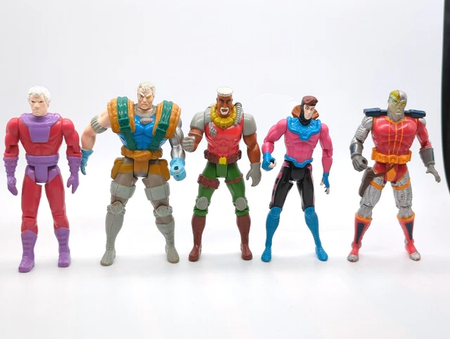 Lot of 5 - Vintage 1990s Marvel X-Men Figures Toy Biz Magneto Cable Gambit