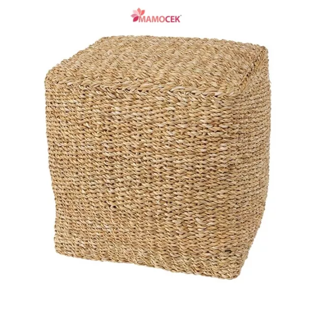 POUF Puff sedia seduta sgabello morbido fibra naturale h40 shabby