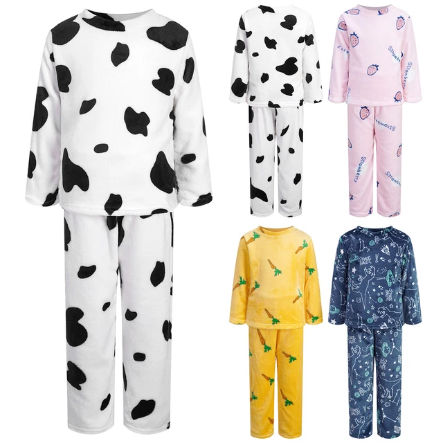 Set pigiami in flanella iEFiEL bambini ragazze pigiami caldi maniche lunghe abbigliamento da notte invernale