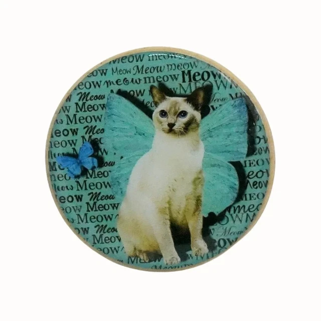 Wooden Wall Hook, Coat Hook, Handcrafted Wall Hanger, Winged Cat, Kitten