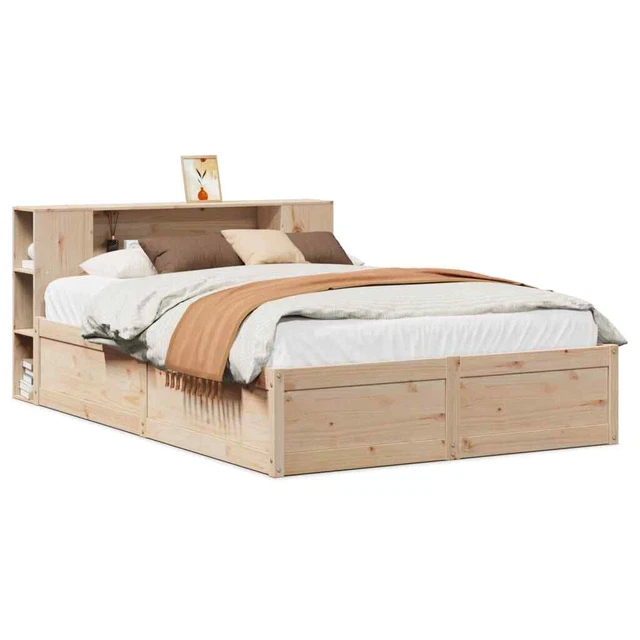 BED FRAME WITHOUT Mattress 160x200 cm Solid Wood Pine vidaXL £472.37