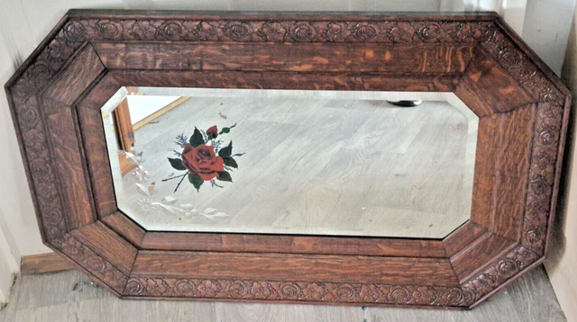 Specchio Ovale Oro Antico Con Cornice A Sfera E Vetro Smussato, 61x91 Cm, Per Bagno, Soggiorno O Camera Da Letto