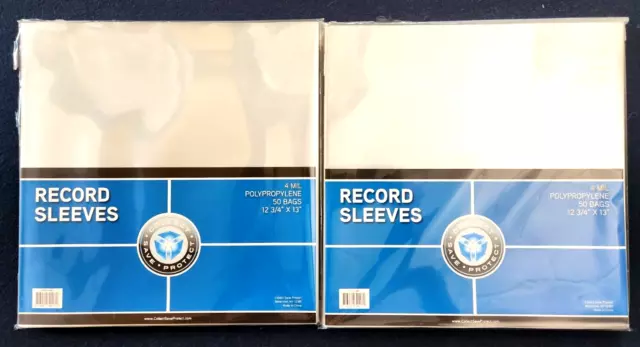 100 Plastic Outer Sleeves 🔥Vinyl Record Lp Album Plastic Covers 4 Mil