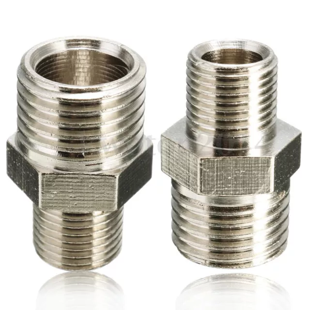 Conector de montaje de manguera de aerógrafo macho de 1/4"" BSP macho a 1/8"" BSP