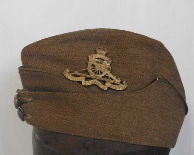 MILITARY WW2 RA Royal Artillary Side Cap Field Service Uniform Hat Cap ...