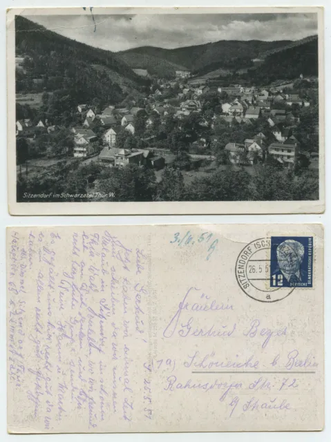 63396 - seating village in the Schwarzatal - postcard, run 26.5.1951