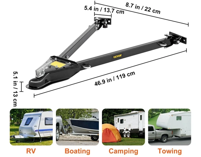 TOW BAR UNIVERSAL Towing Bar for RV Car Trailer Truck 5000 lbs Towing