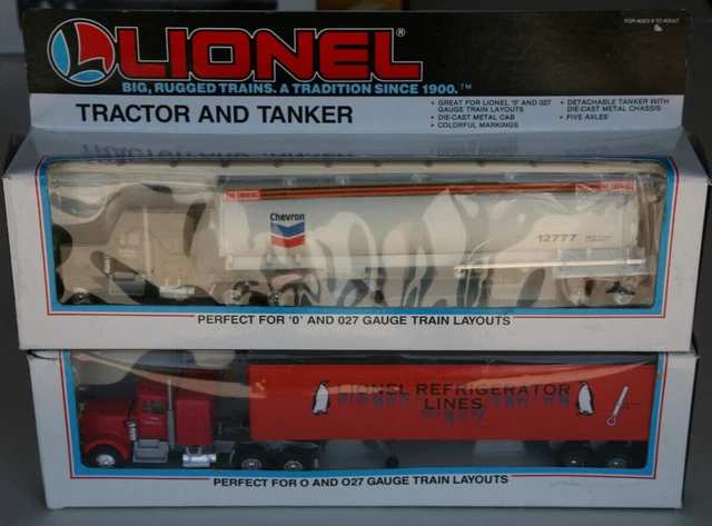 Lionel 2 truck set. 1  Chevron Tanker (6-12777), 1 Tractor/Trailer (6-12891).