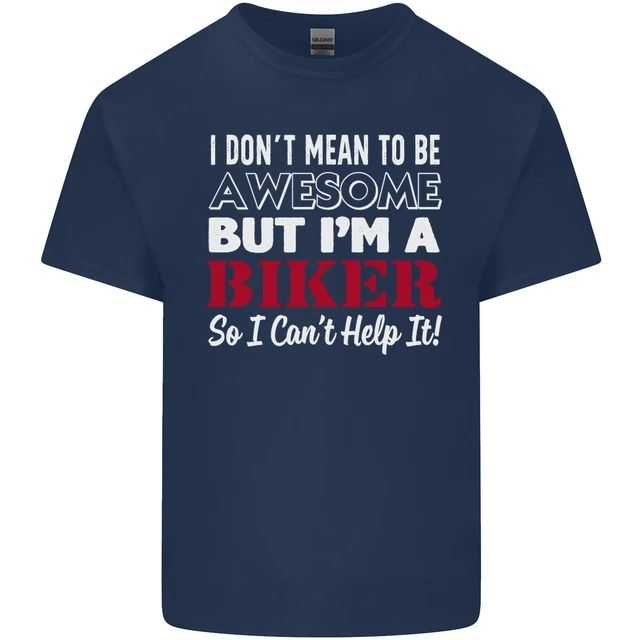 T-shirt top da uomo in cotone I Dont Mean to Be but Im a Biker 2
