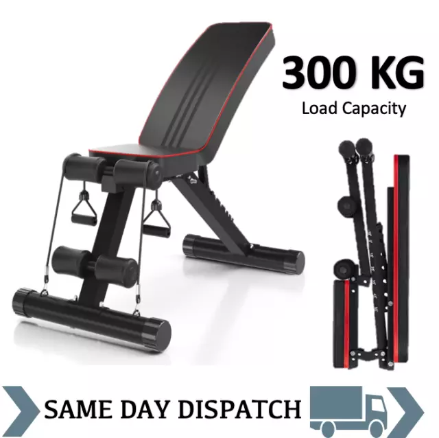 Foldable Dumbbell Bench Fitness Weight Training Workout Gym 7 Incline Adjustable
