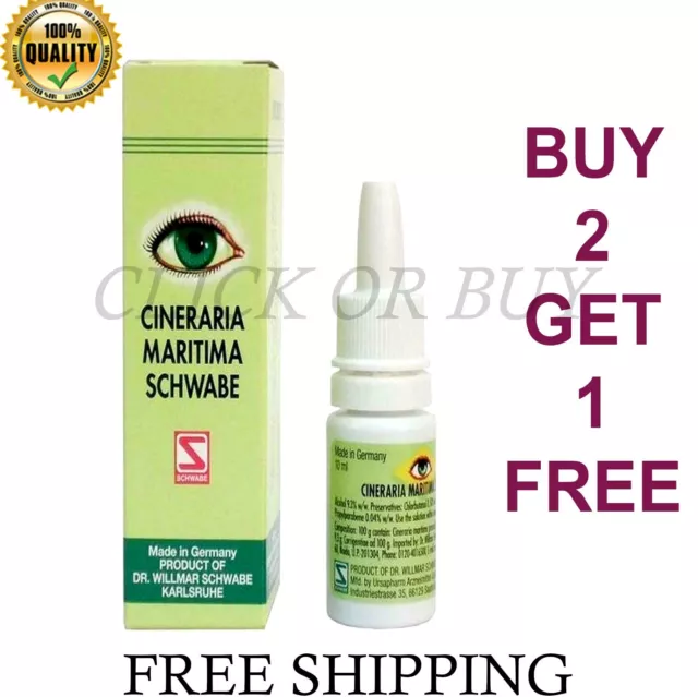 Schwabe Cinéraire Maritima Gouttes Yeux 10ml 100% Naturel Sécurité Herbes Remède