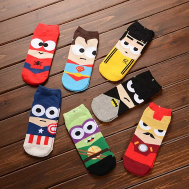 Knee Casual 7 Marvel Cartoon Superhero Men Cotton Comics Funny Pairs Socks Dress