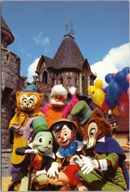 Vintage 1980s DISNEYLAND Anaheim Postcard "PINOCCHIO AND PALS" 4x6 Card -Unused