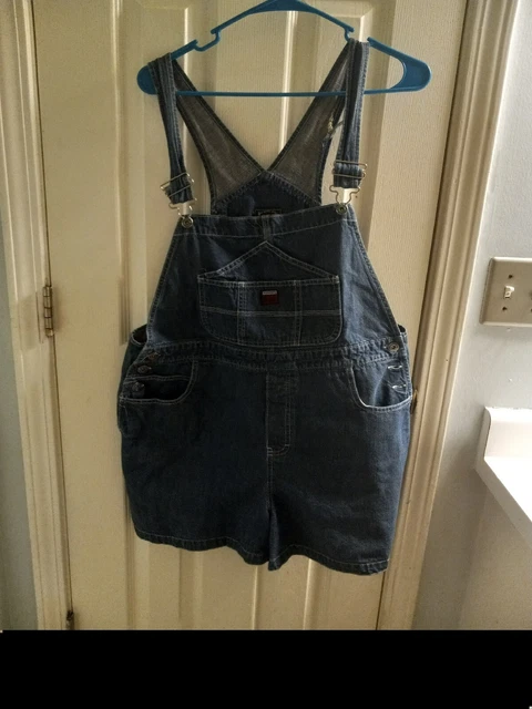 Route 66 Authentic  Denim Jeans Bib Overalls Shorts Size 15/16