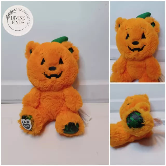 Build a Bear BAB Pumpkin Bear Buddy Small Fry Jack-O-Lantern 7" 2017 Orange