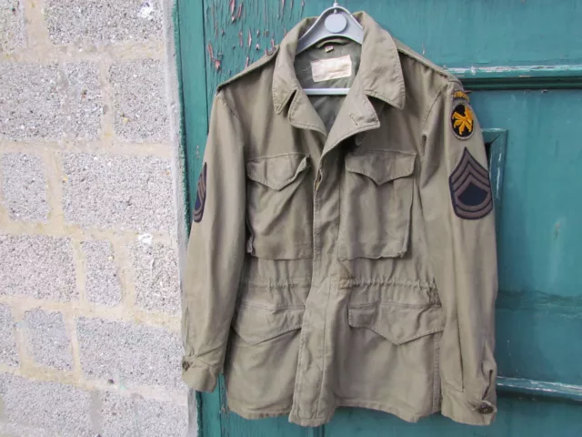 VESTE MODÈLE 43  PARACHUTISTE US WW2 ORIGINAL 39-45  US ARMY  17 Th DIVISION 2