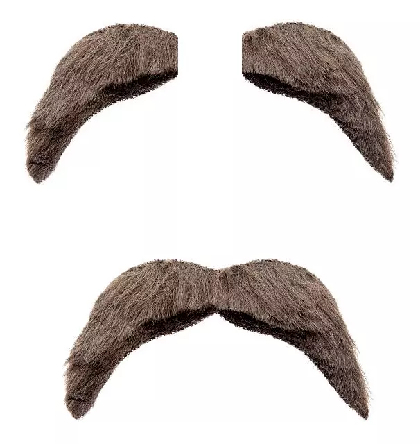 Comedy Eye Brows And Moustache Self Adhesive Fake Stick On Brown Eyebrows & Tash