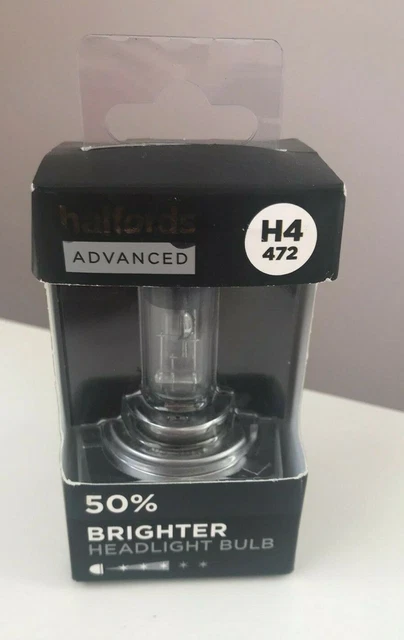 H4 472 CAR Headlight Bulb Halfords Advanced Up To 50 Brighter