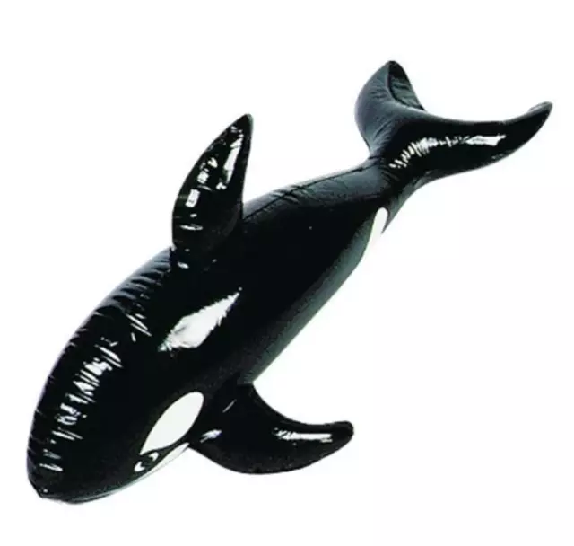 Kids Inflatable Whale Black Dolphin Holiday Beach Swimming Pool Summer Fun 90cm 2