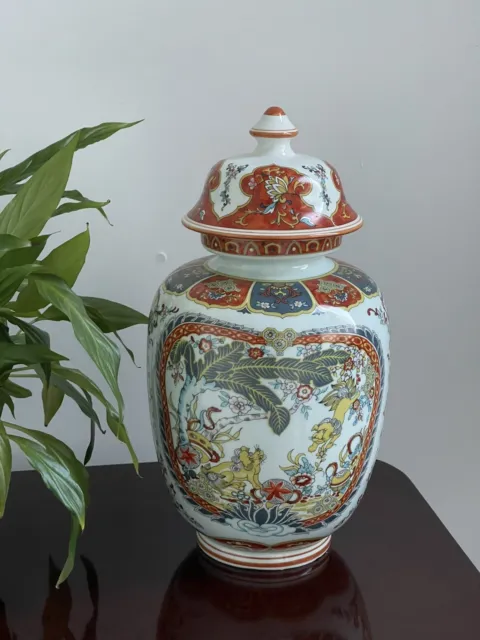 Ardalt Chinese Vintage Porcelain Ginger Jar 38cm Foo Dog Design Made In Italy 2