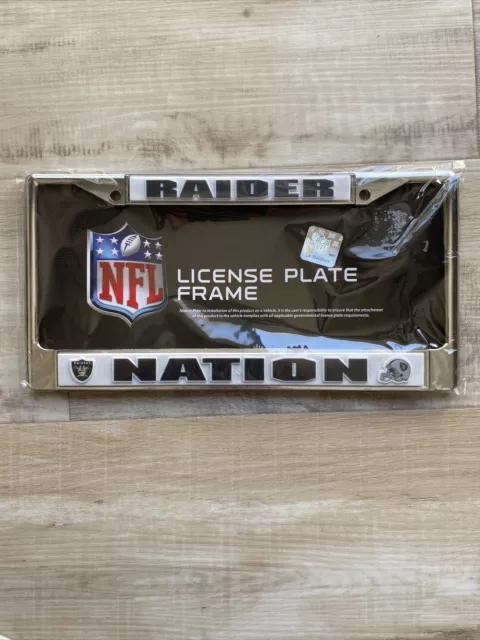 Rico Industries NFL Las Vegas Raiders Standard Chrome License Plate Frame ,  6 x 12.25