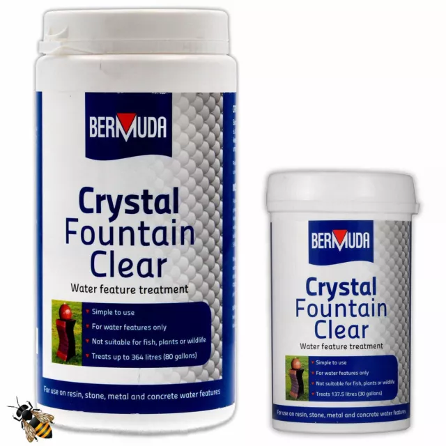 Bermuda Crystal Fountain Clear Water Feature Treatment Cleans Dirty Cloudy Algae