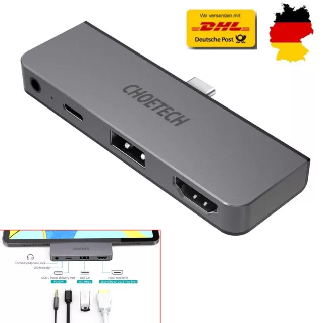 Für iPad Pro USB C Hub 4-in-1 Adapter für iPad Pro 2018 2019 12.9 11 Zoll iPad