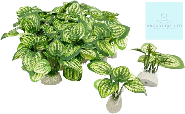 Aquarium Plants Fish Tank Decorations 20pcs Small Size/1inch Tall Plastic Plant