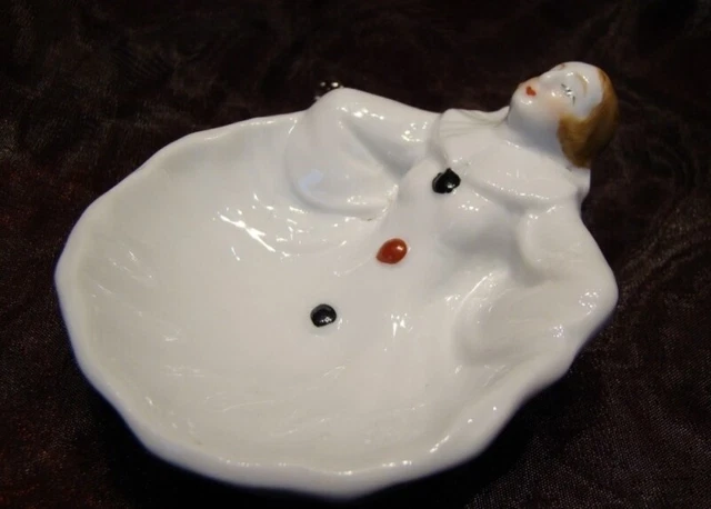 Cuenco Pierrot Payaso Art Deco Estilo Art Nouveau Estilo Porcelana Esmaltes