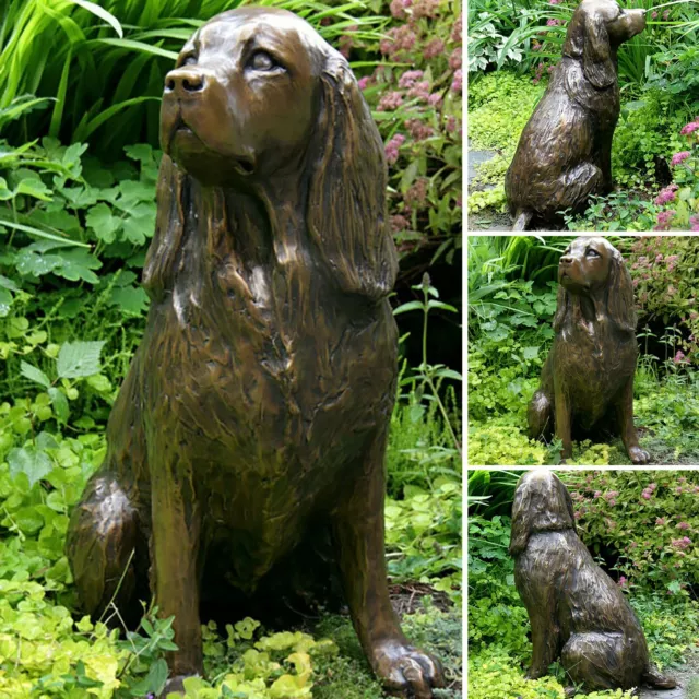 Springer Spaniel Statue Garden Decor,Animal Dog Sculpture Yard Lawn Figurine ⭐