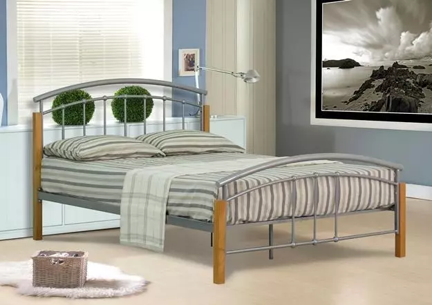 3FT, 4FT,  4FT6 Double or 5FT King Size Modern Metal Bed Frame With Sprung Base