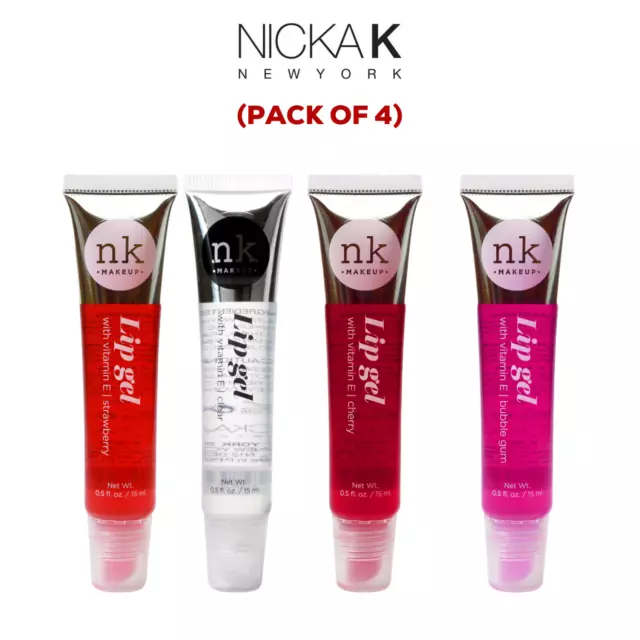 NK Makeup Mix Lip Gel Lipgloss with Vitamin E (Pack of 4)