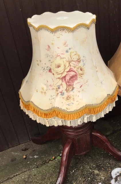 Lampade vintage grandi rose ombrello lampada da terra tessuto originale anni 60 fiori