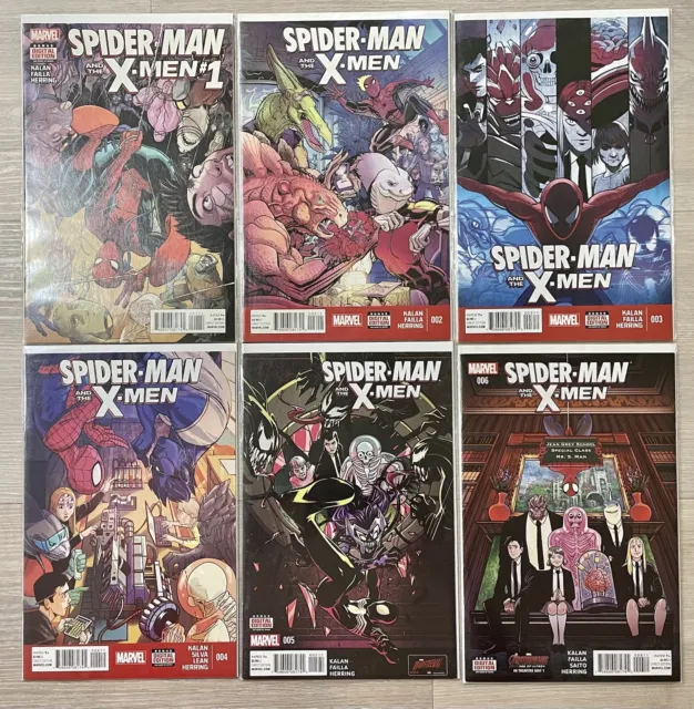 Spider-Man and the X-Men #1-6 Marvel Comics 2015 FULL SET NM