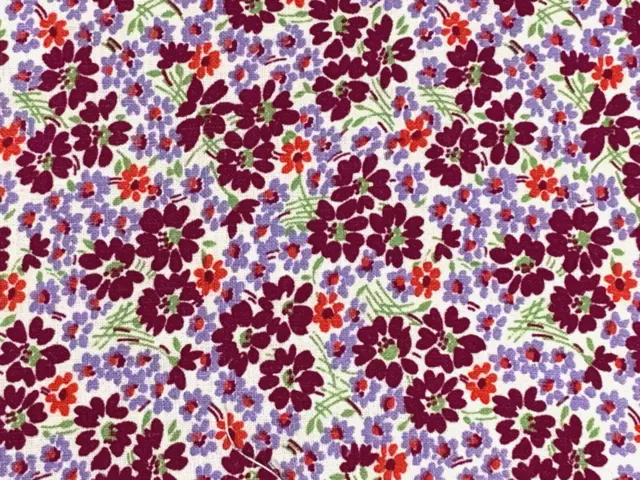 Vintage 1940s Floral Print Cotton Fabric Remnants for Quilting 178 Pcs