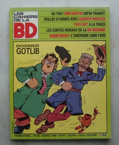 DOSSIER GOTLIB LES CAHIERS DE LA BANDE DESSINEE  N° 80 Année 1988