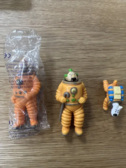 micro Figurines Tintin Astronaute Hergé 1994 Milou Lot De 3 figurines