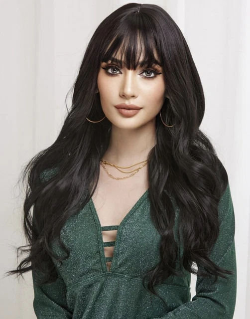 Perruque Synthétique Longue Blonde Ondulée Avec Frange - Bonnet Monofilament - Neuf Sans étiquette