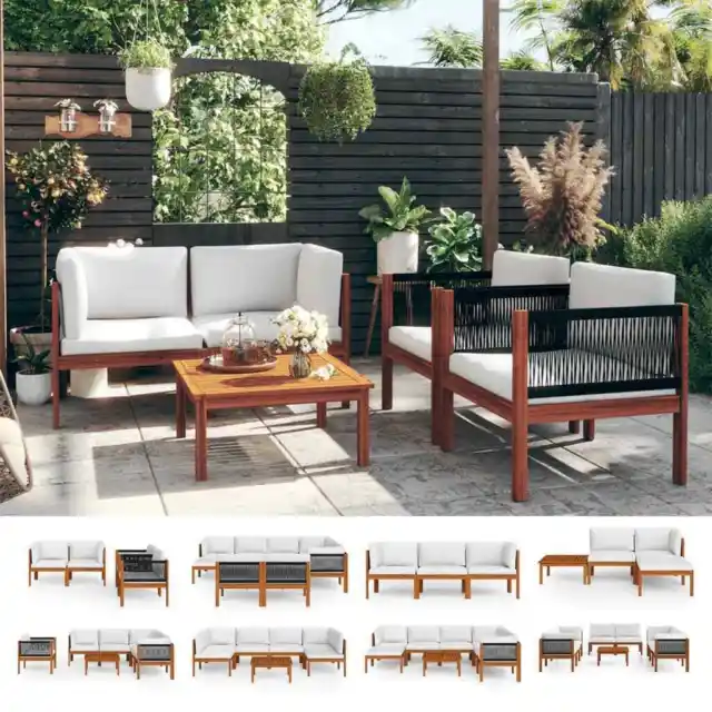 Akazie Massivholz Gartenmöbel Sitzgruppe Lounge Sofa mehrere Auswahl vidaXL