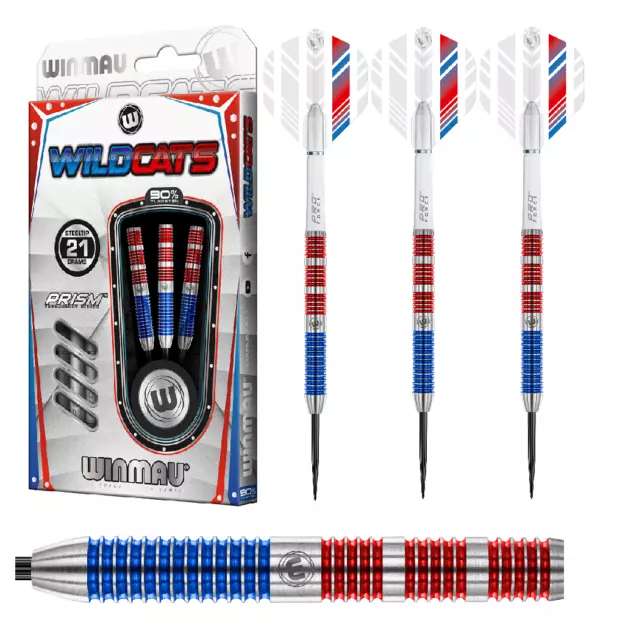 Winmau Darts - Wildcats 90% Tungsten 21g 22g 23g 24g 25g 26g (Steel Dart) NEU