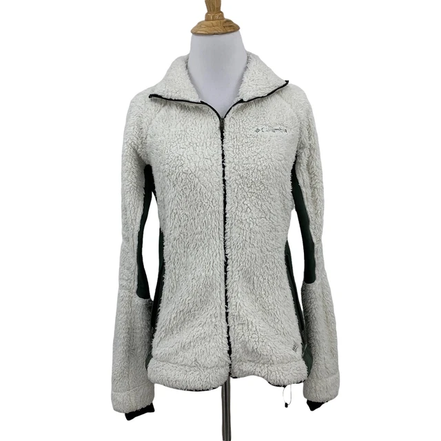 COLUMBIA PEARL PLUSH II Fleece Jacket Womens S Small Full Zip Side Stretch  White £20.05 - PicClick UK