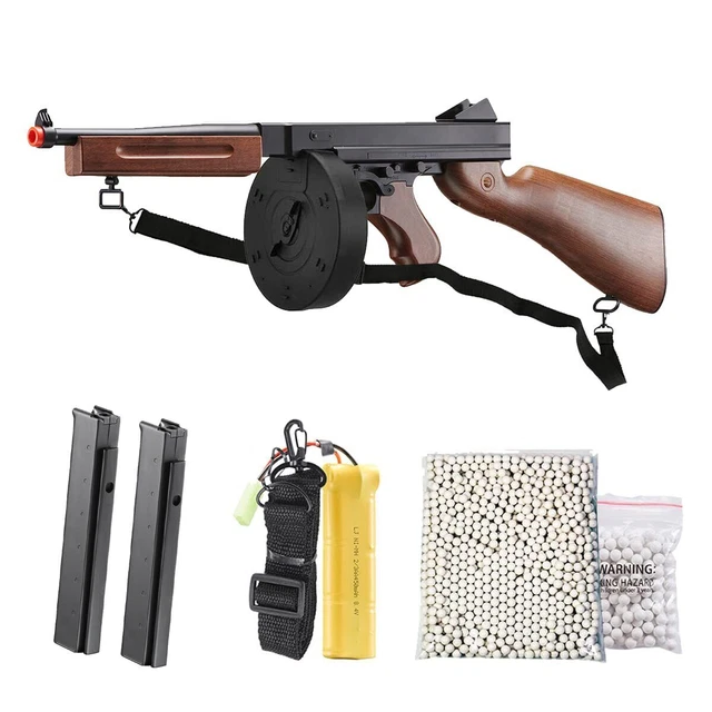 AIRSOFT TOMMY THOMPSON Submachine Gun WW2 Chicago Typewriter Full Auto