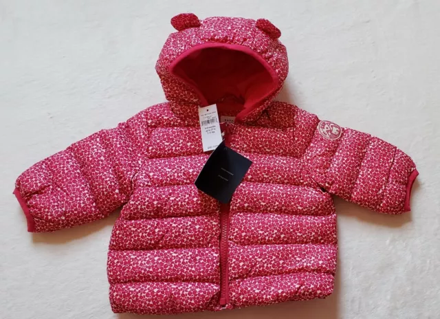 Baby Girl Baby Gap Hot Pink Floral Down Fill Coat 0-6 Months New With Tags