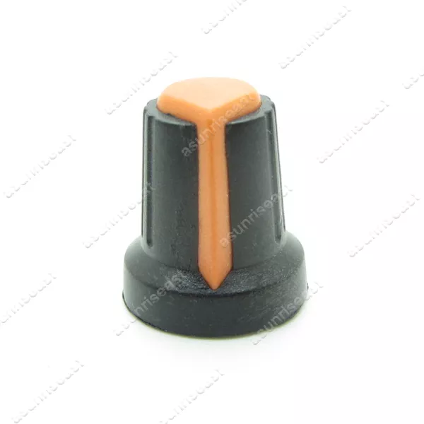 10x Black Orange Potentiometer Pot Rotary Knob Plastic Cap for 6mm Knurled Shaft
