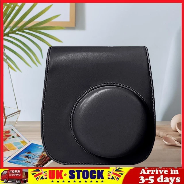 Instant Camera Bags PU Leather for Fujifilm Instax Mini 12/11/9/8 (Black)