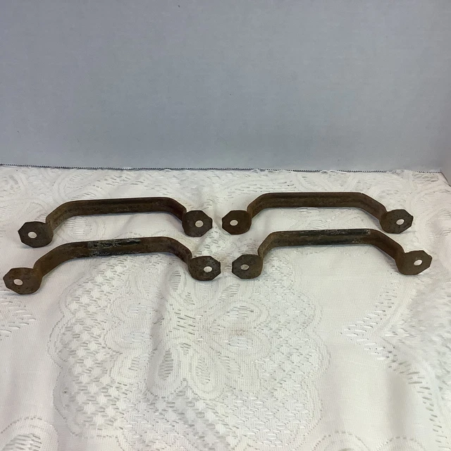 Vintage Rusty Barn Door Handle SET of 4 Garden Art Primitive Steampunk 4